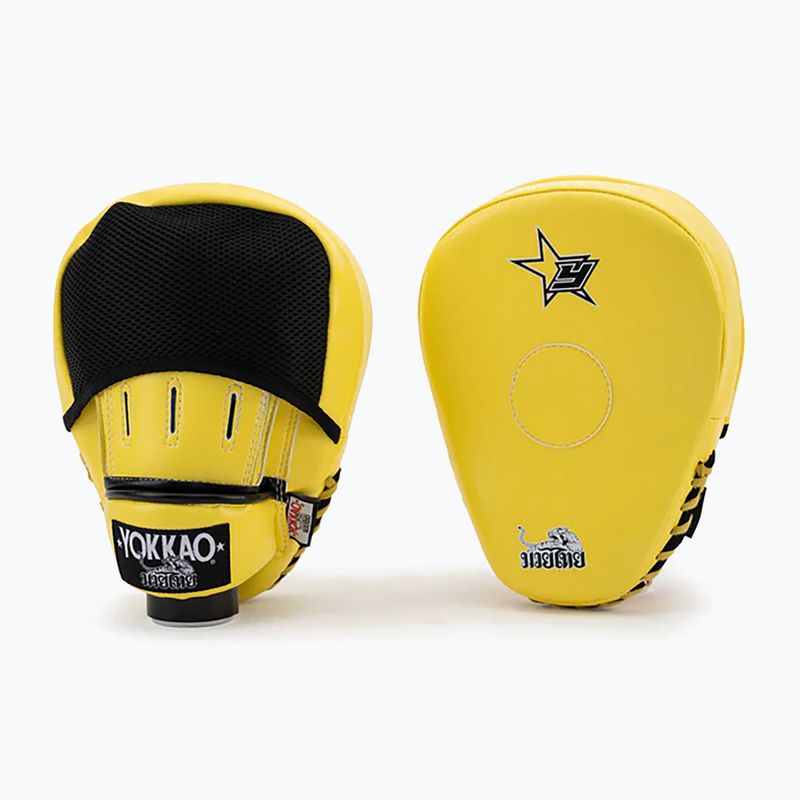 Łapy treningowe trenerskie YOKKAO Institution Focus Mitts Close Finger yellow