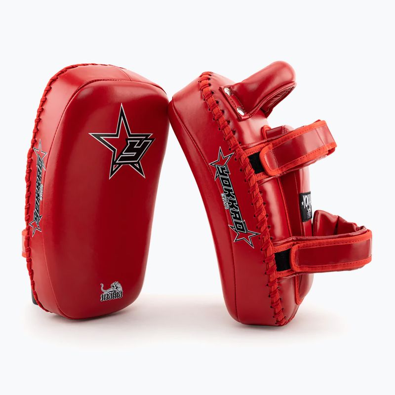 Łapy treningowe trenerskie do kopnięć YOKKAO Institution Kick Pads red 2