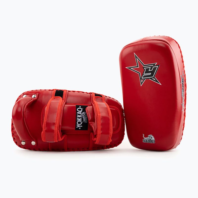 Łapy treningowe trenerskie do kopnięć YOKKAO Institution Kick Pads red 3
