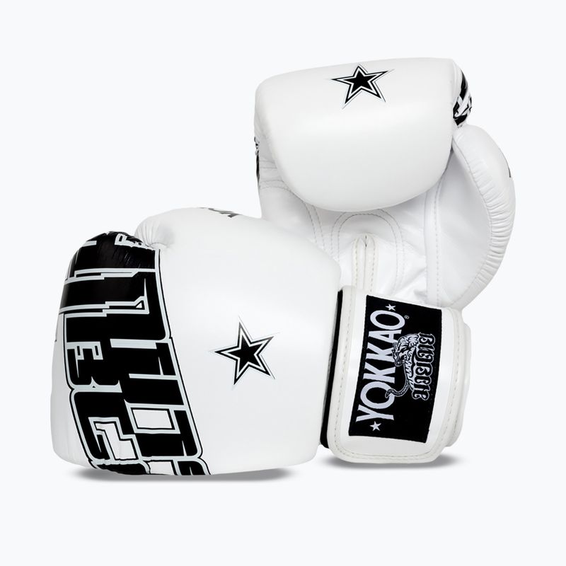 Rękawice bokserskie YOKKAO Lettering Boxing white 2