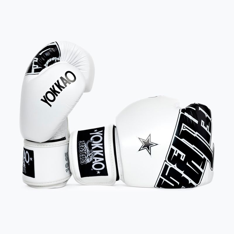Rękawice bokserskie YOKKAO Lettering Boxing white 3