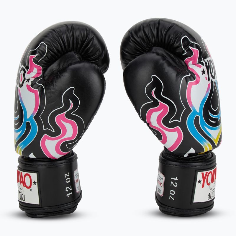 Rękawice bokserskie męskie YOKKAO Flames black 4