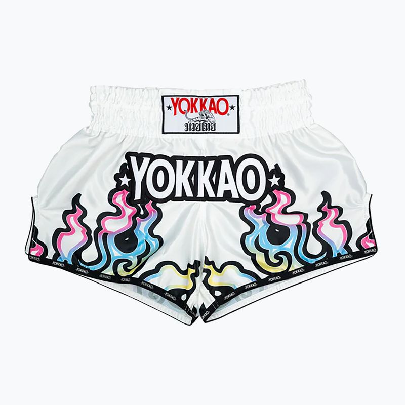 Spodenki treningowe męskie YOKKAO Flames CarbonFit white