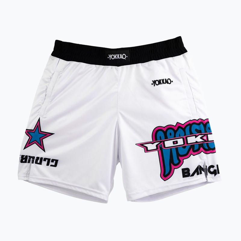 Spodenki treningowe męskie YOKKAO East Club Fight white