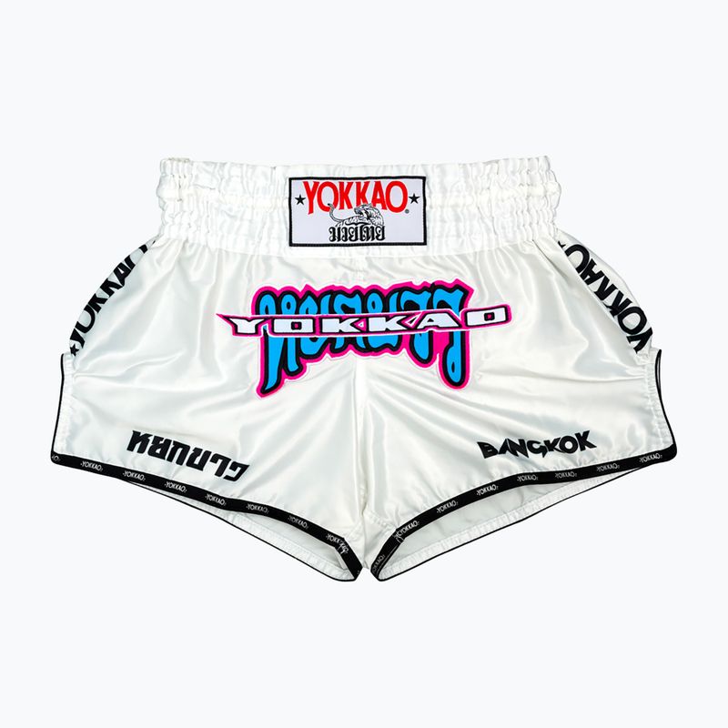Spodenki treningowe męskie YOKKAO East Club Fight white
