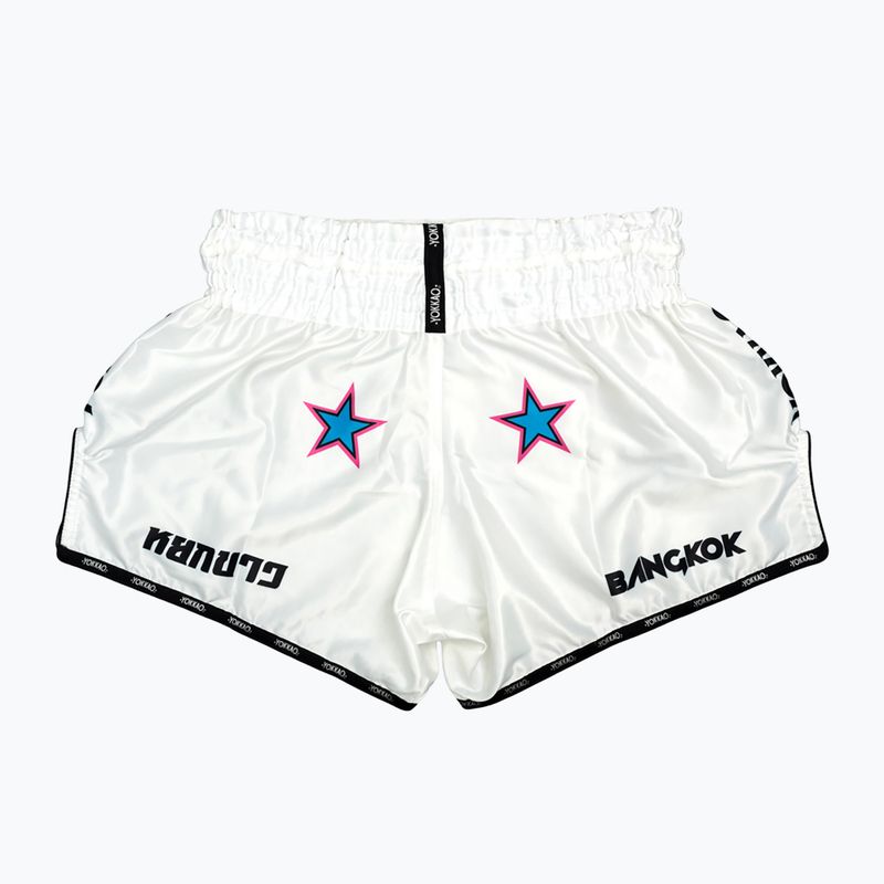Spodenki treningowe męskie YOKKAO East Club Fight white 2