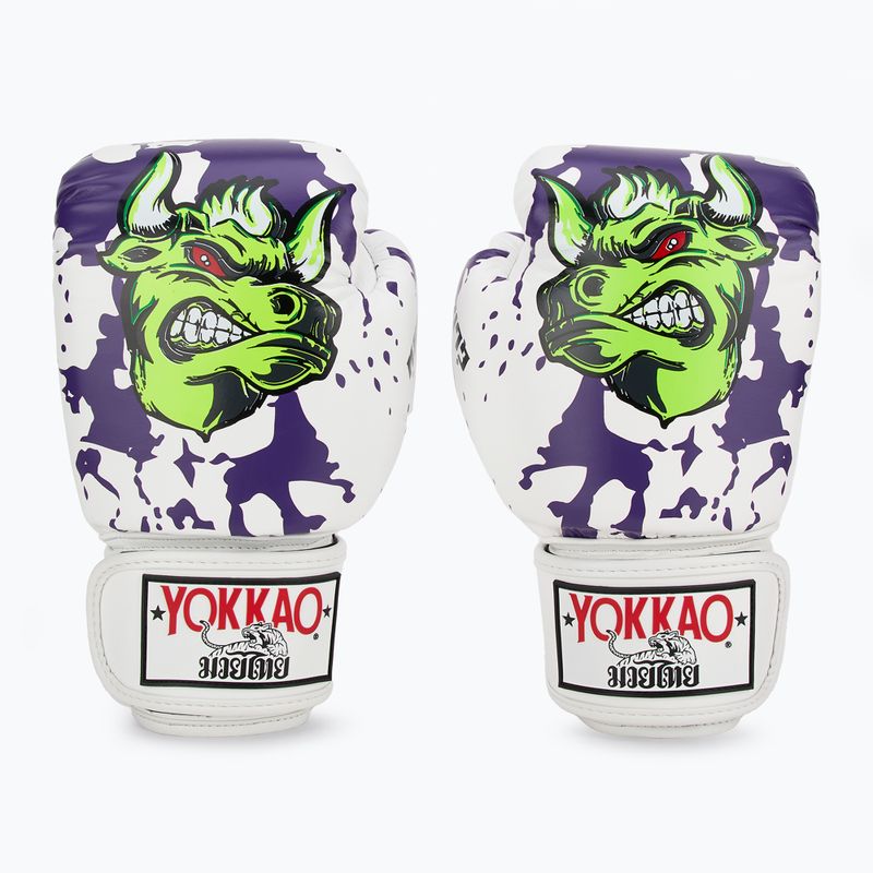 Rękawice bokserskie męskie YOKKAO Angry Bull white 2