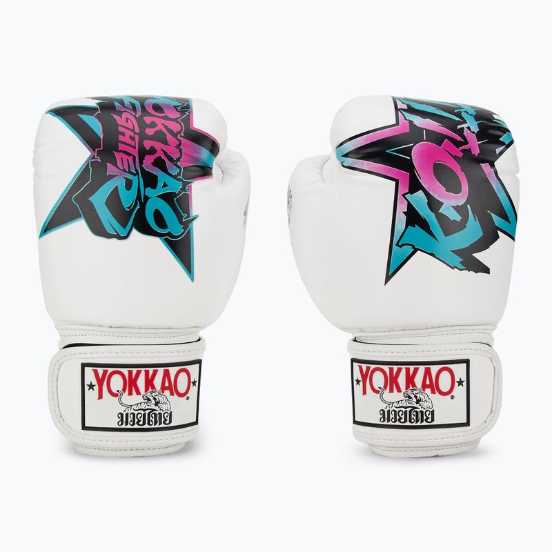 Rękawice bokserskie męskie YOKKAO Fighter KO white 2