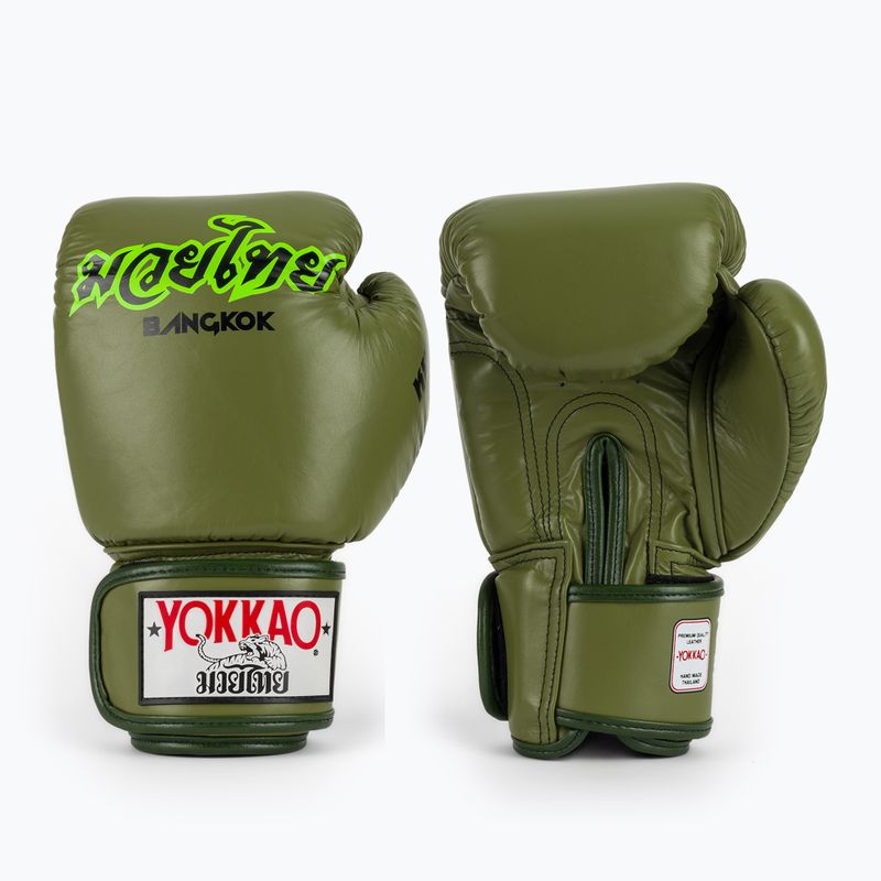 Rękawice bokserskie YOKKAO Late Show Boxing olive