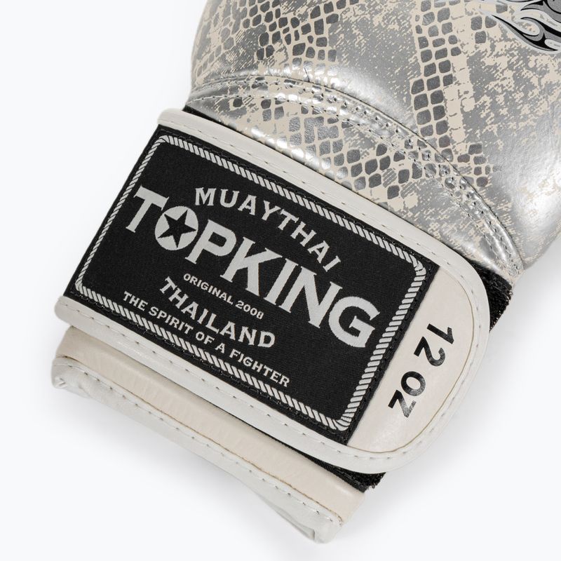 Rękawice bokserskie Top King Muay Thai Super Star Air Snake white/silver 4