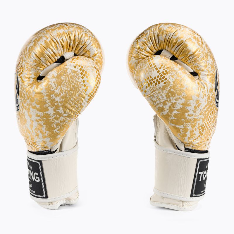 Rękawice bokserskie Top King Muay Thai Super Star Air Snake white/gold 3