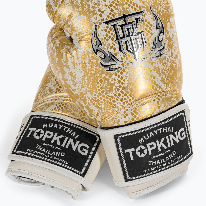 Rękawice bokserskie Top King Muay Thai Super Star Air Snake white/gold 4