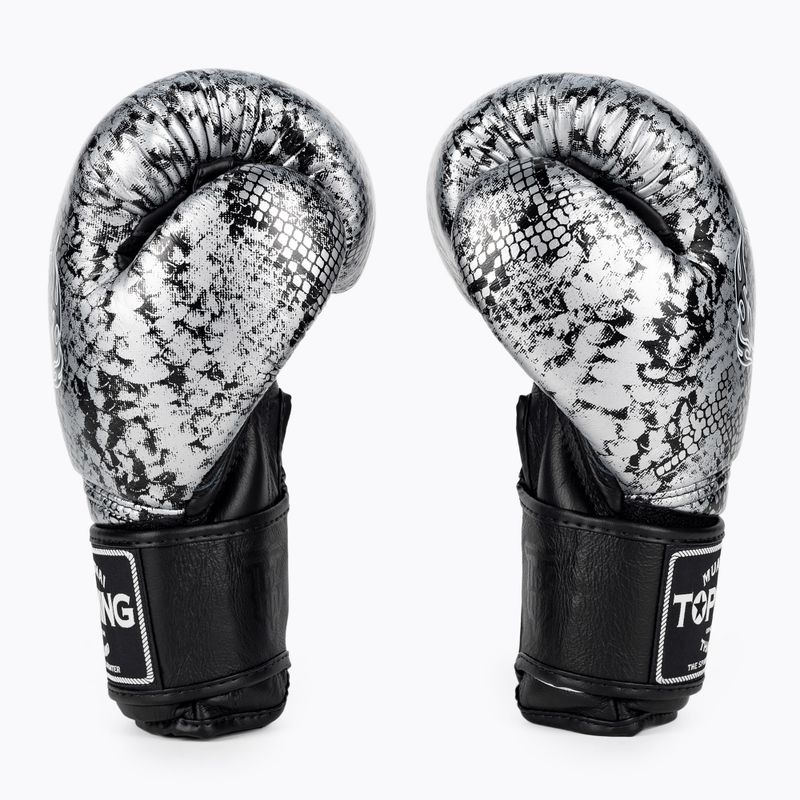 Rękawice bokserskie Top King Muay Thai Super Star Air Snake black/silver 3
