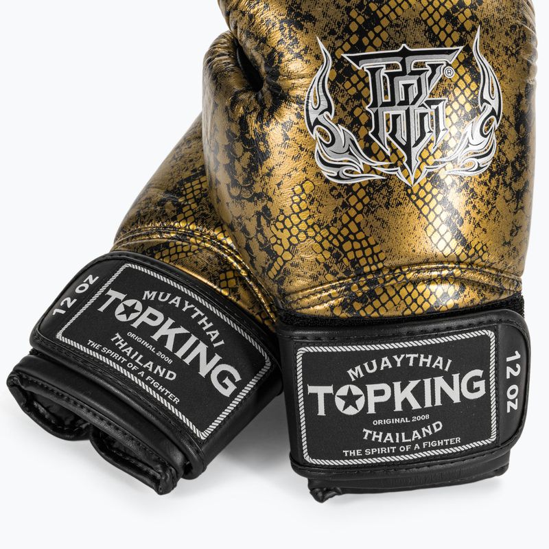 Rękawice bokserskie Top King Muay Thai Super Star Air Snake black/gold 4
