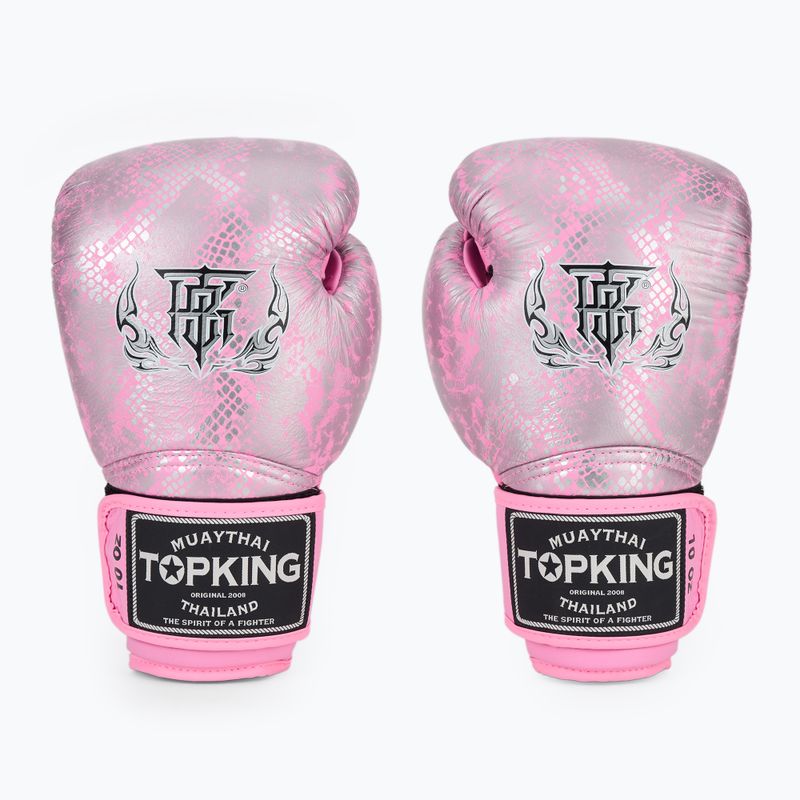 Rękawice bokserskie Top King Muay Thai Super Star Air pink/silver 2