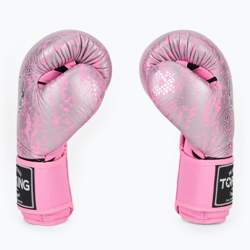 Rękawice bokserskie Top King Muay Thai Super Star Air pink/silver 4