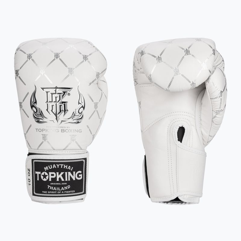 Rękawice bokserskie Top King Boxing Chain white/silver 3
