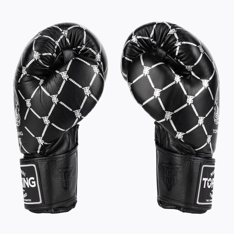 Rękawice bokserskie Top King Boxing Chain black/silver 3