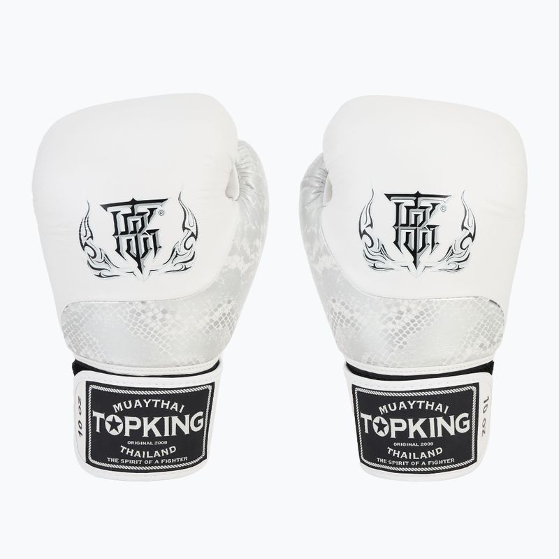 Rękawice bokserskie Top King Muay Thai Power Snake white/silver 2