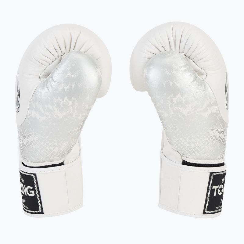 Rękawice bokserskie Top King Muay Thai Power Snake white/silver 4
