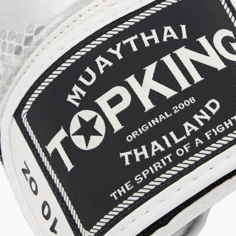 Rękawice bokserskie Top King Muay Thai Power Snake white/silver 5