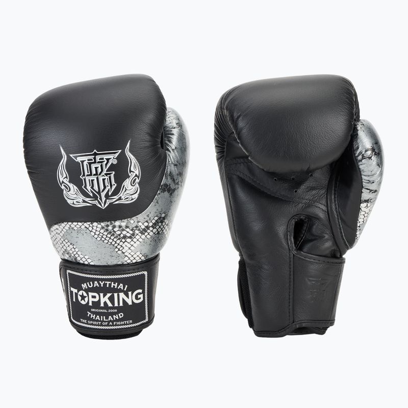 Rękawice bokserskie Top King Muay Thai Power Snake black/silver