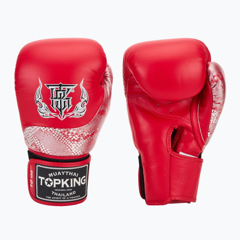 Rękawice bokserskie Top King Muay Thai Power Snake red/silver