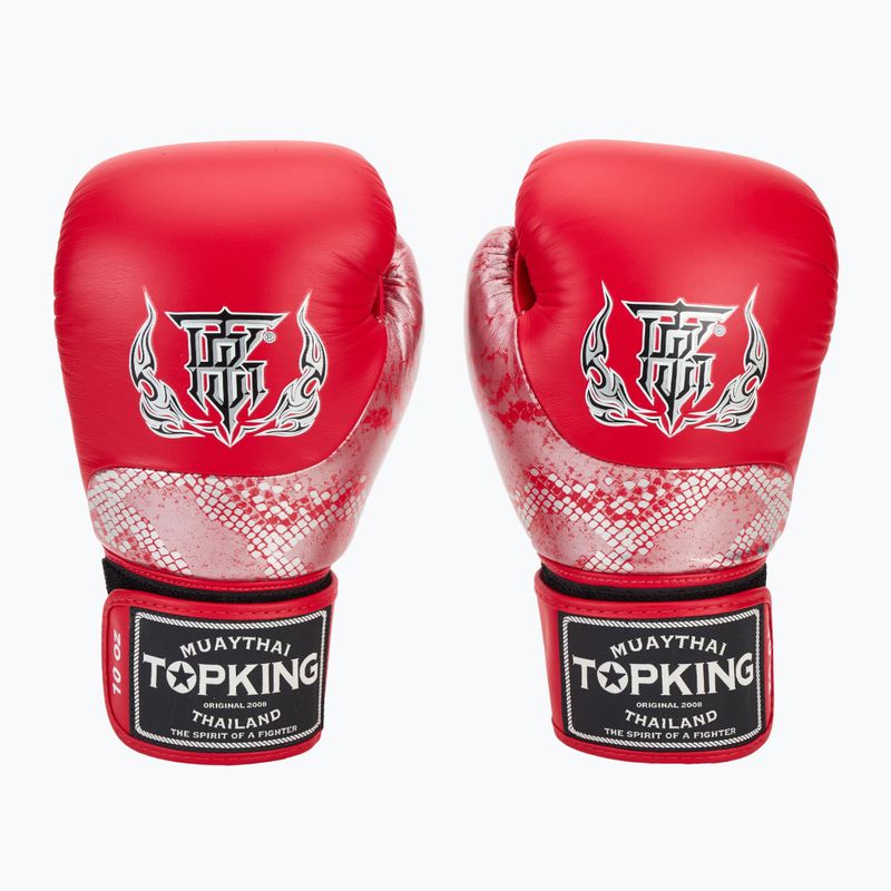 Rękawice bokserskie Top King Muay Thai Power Snake red/silver 2