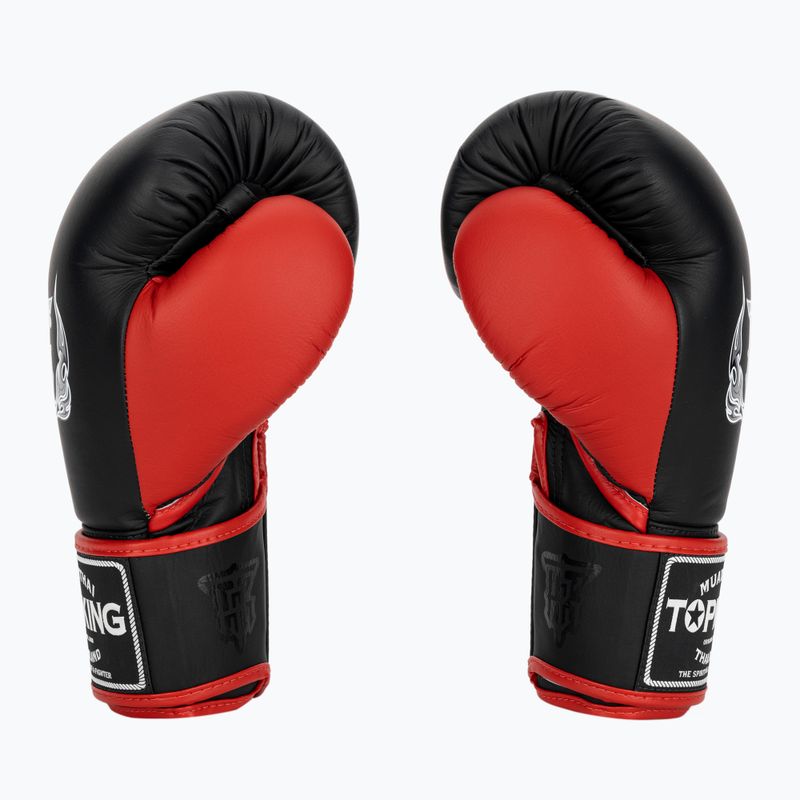 Rękawice bokserskie Top King Reborn Boxing Semi Leather black/red 3