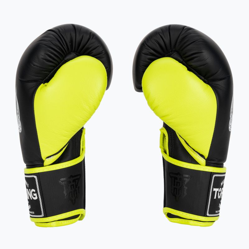 Rękawice bokserskie Top King Reborn Boxing Semi Leather black/yellow 3