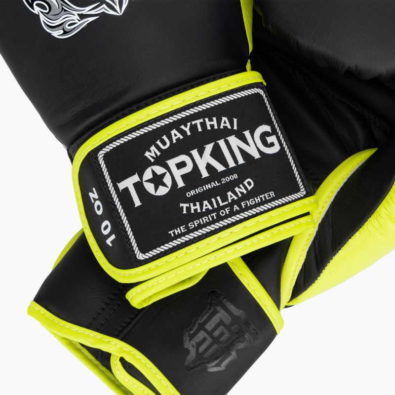 Rękawice bokserskie Top King Reborn Boxing Semi Leather black/yellow 4