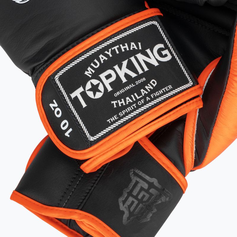 Rękawice bokserskie Top King Reborn Boxing Semi Leather black/orange 4