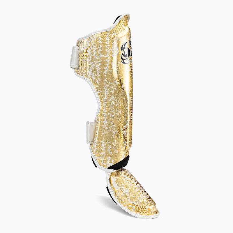 Ochraniacze piszczeli i stóp Top King Super Star white/gold 2