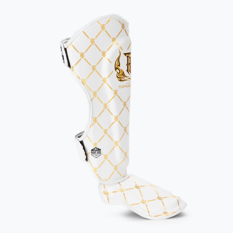 Ochraniacze piszczeli i stóp Top King Chain Semi Leather white/gold 2