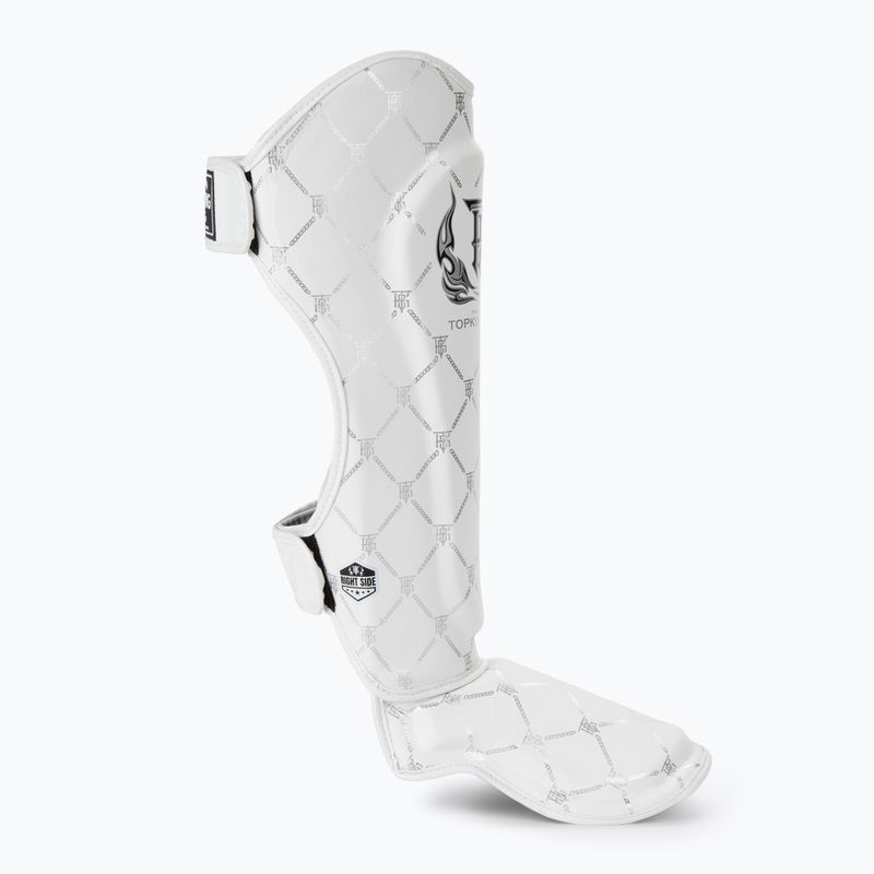 Ochraniacze piszczeli i stóp Top King Chain Semi Leather white/silver 2