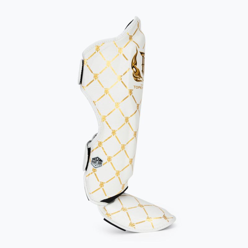 Ochraniacze piszczeli i stóp Top King Chain white/gold 2