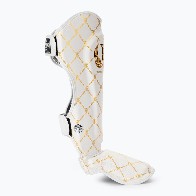 Ochraniacze piszczeli i stóp Top King Chain white/gold 2