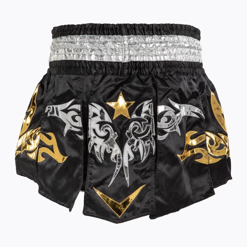 Spodenki treningowe Top King Thai Boxing black/white/gold 2