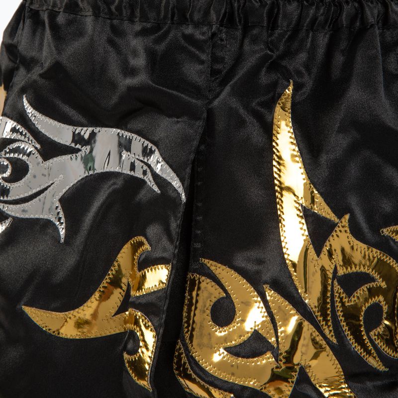 Spodenki treningowe Top King Thai Boxing black/white/gold 4