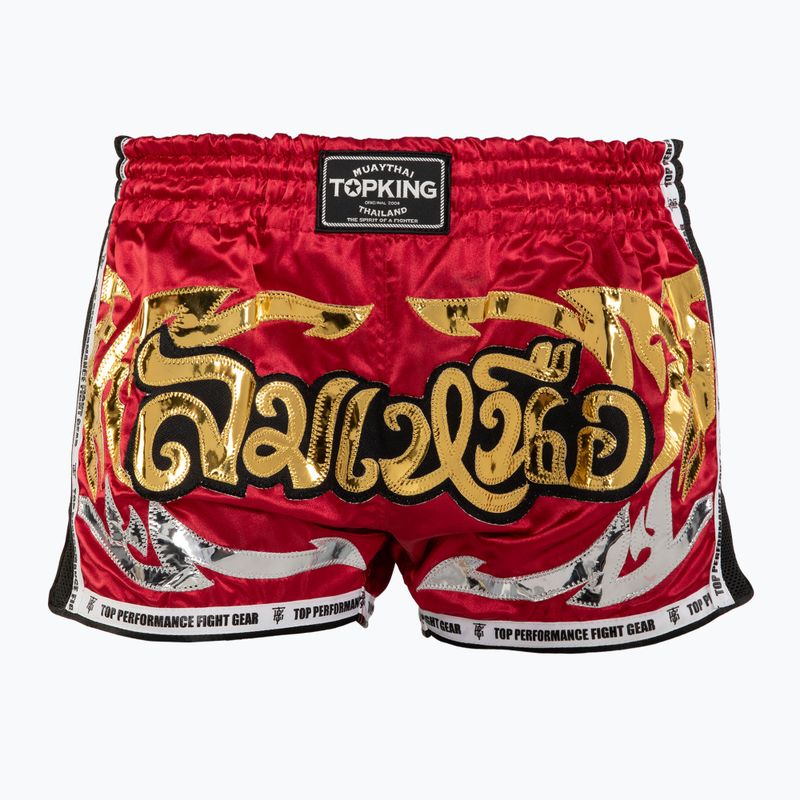 Spodenki treningowe Top King Retro Muaythai maroon/gold