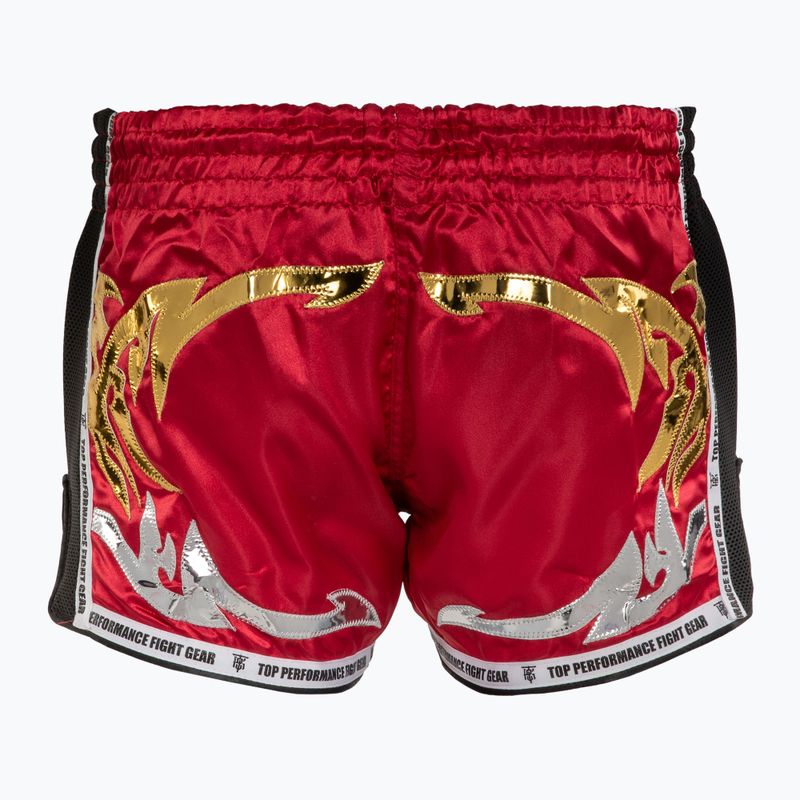 Spodenki treningowe Top King Retro Muaythai maroon/gold 2