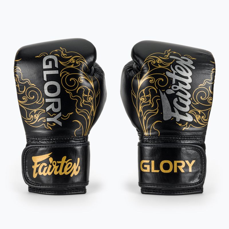 Rękawice bokserskie Fairtex Glory Kickboxing Competition Training Boxing black/gold 2