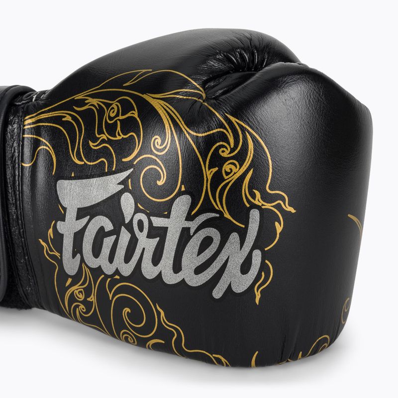 Rękawice bokserskie Fairtex Glory Kickboxing Competition Training Boxing black/gold 5