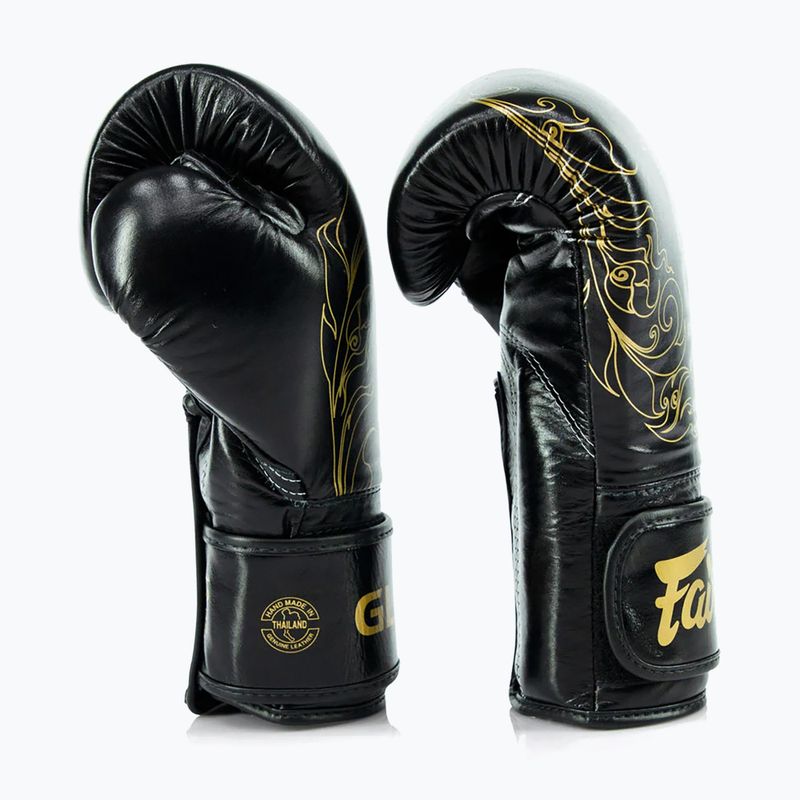 Rękawice bokserskie Fairtex Glory Kickboxing Competition Training Boxing black/gold 3