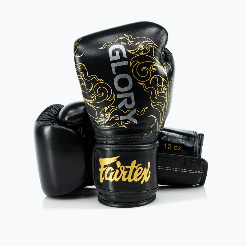 Rękawice bokserskie Fairtex Glory Kickboxing Competition Training Boxing black/gold 4