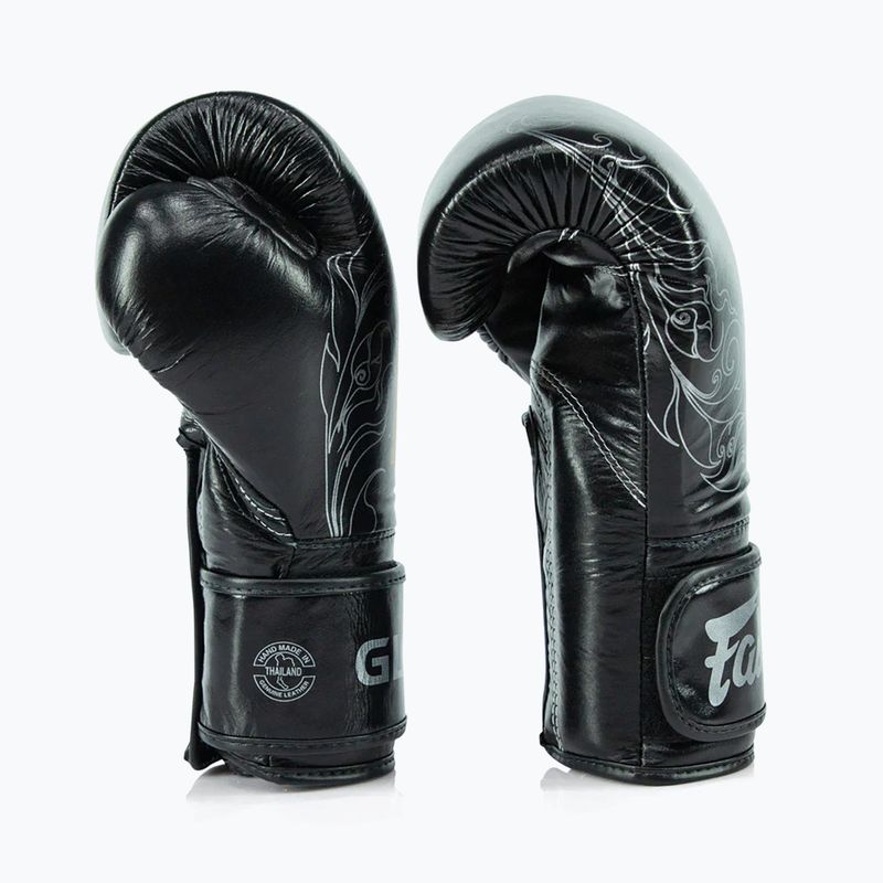 Rękawice bokserskie Fairtex Glory Kickboxing Competition Training Boxing black/silver 3
