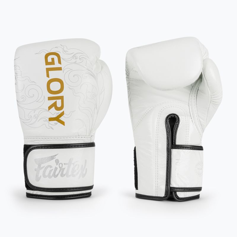 Rękawice bokserskie Fairtex Glory Kickboxing Competition Training Boxing white