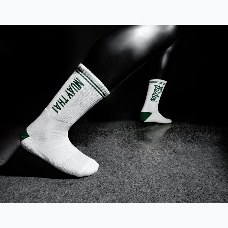 Skarpety Fairtex "Muay Thai" white/green 3