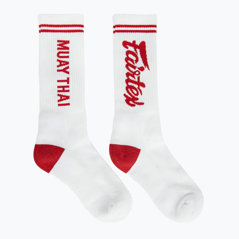 Skarpety Fairtex "Muay Thai" white/red