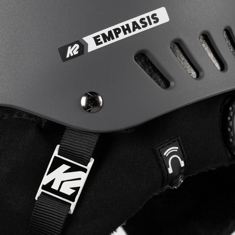Kask narciarski z systemem audio K2 Emphasis matte pearl charcoal 8
